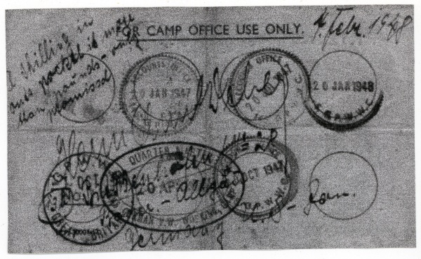 POW camp ticket