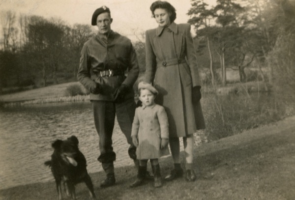 Graham and Joyce with Mike and Butch the dog