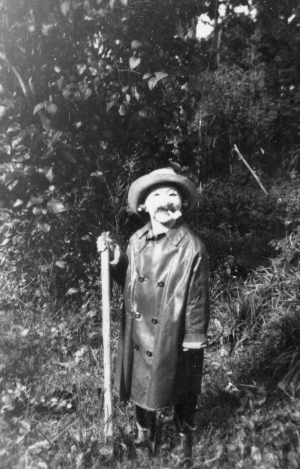 My dad's brother Graham in back garden.